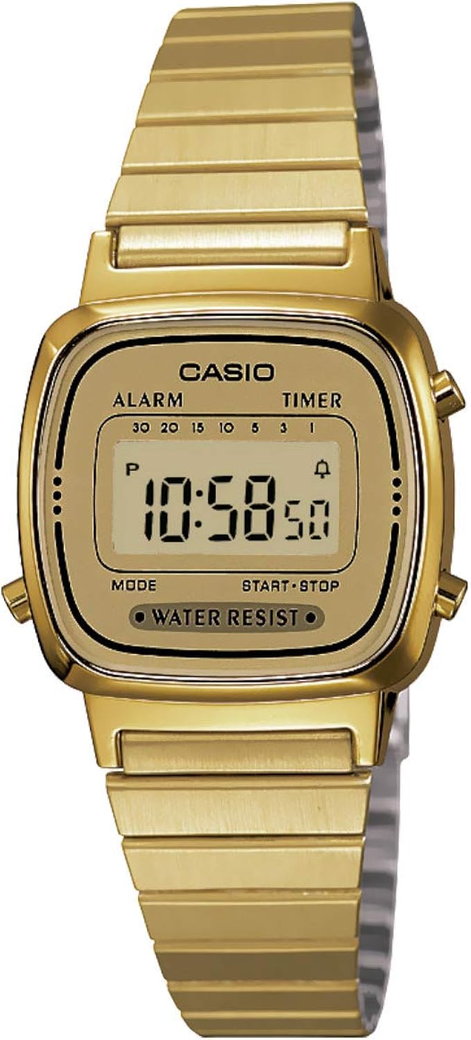 CASIO Women's LA670WGA-9 Gold Stainless-Steel Quartz Watch with Digital Dial
