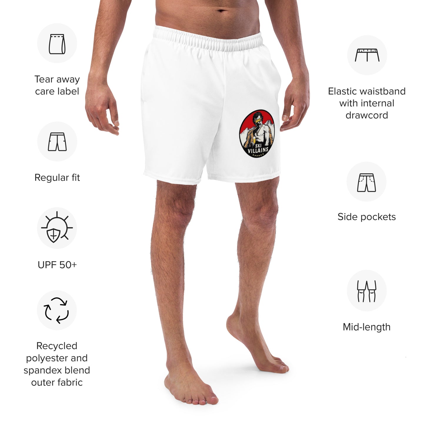 1980 LOGO (WHITE) - Hot Tub Trunks