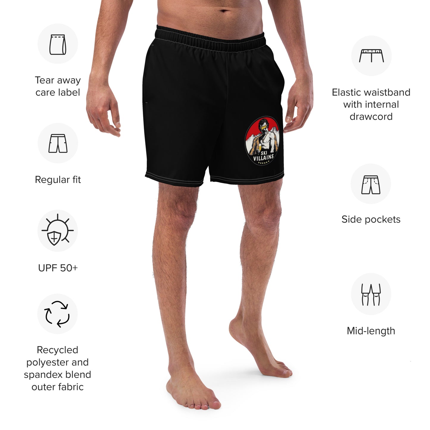 1980 LOGO (BLACK) - Hot Tub Trunks
