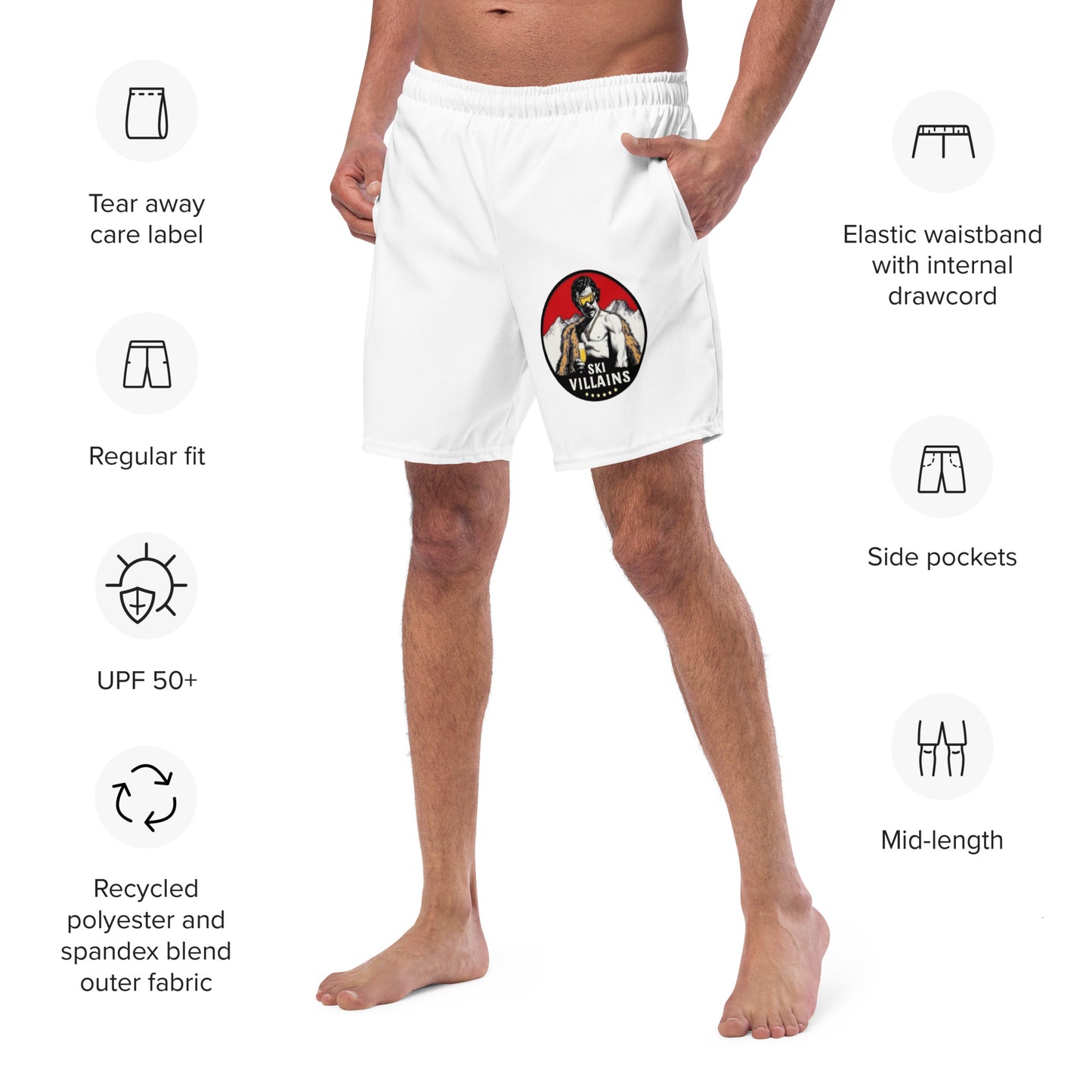 1980 LOGO (WHITE) - Hot Tub Trunks