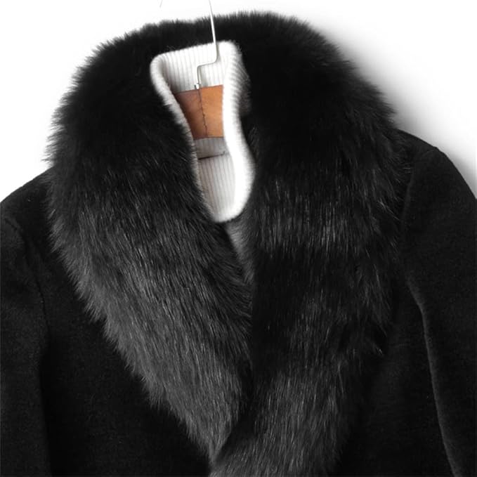 Men Long Black Fur Coat