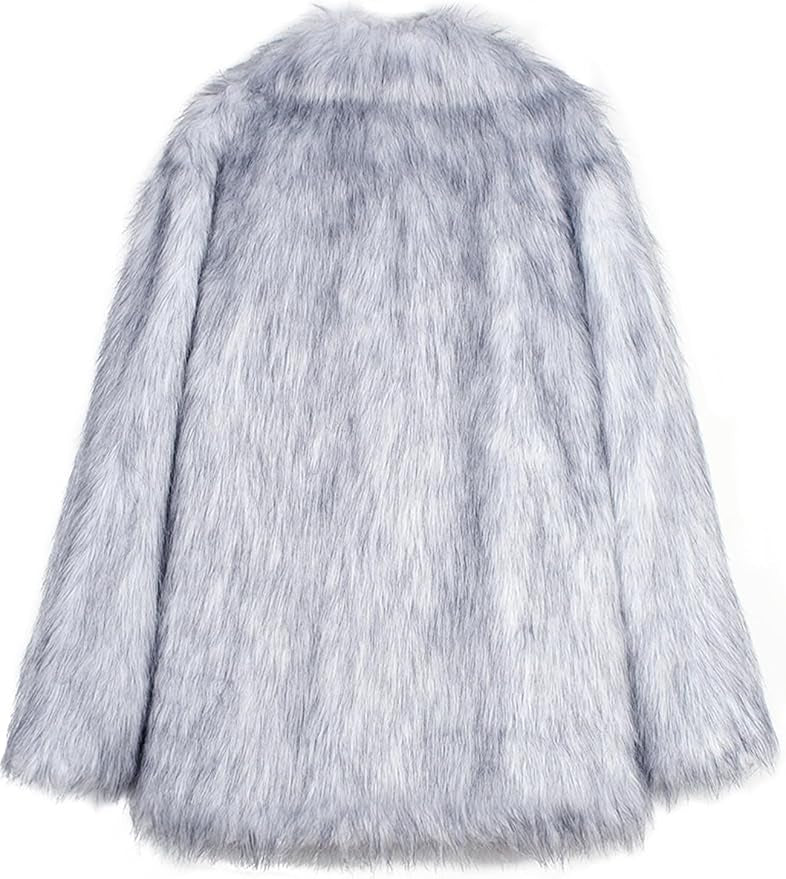 Mens Luxury Faux Fur Jacket (Grey)