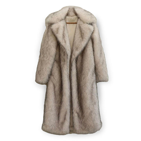 Men's Faux Fur Long Mink Coat (WHITE)